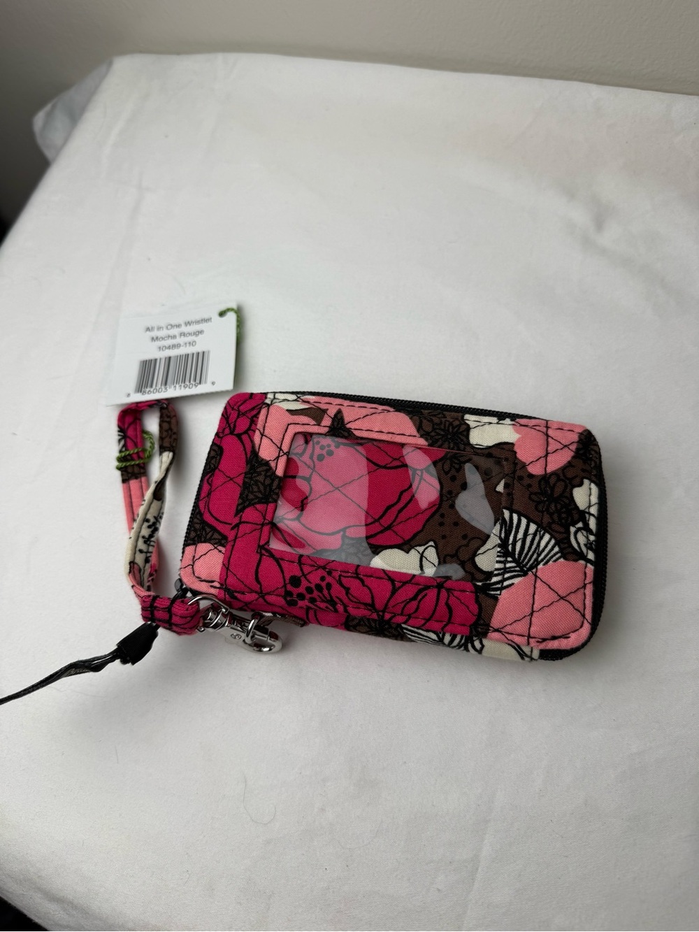 NWT Vera Bradley Mocha Rouge All In One Wristlet Retired Pattern LAST ONE!